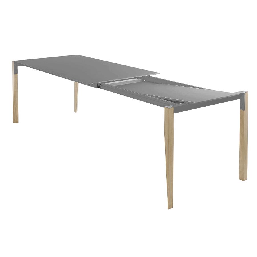 HORM table extensible à rallonge rectangulaire TANGO avec plateau en Fenix acier Hamilton