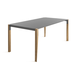 HORM table rectangulaire TANGO avec plateau en Fenix acier Hamilton