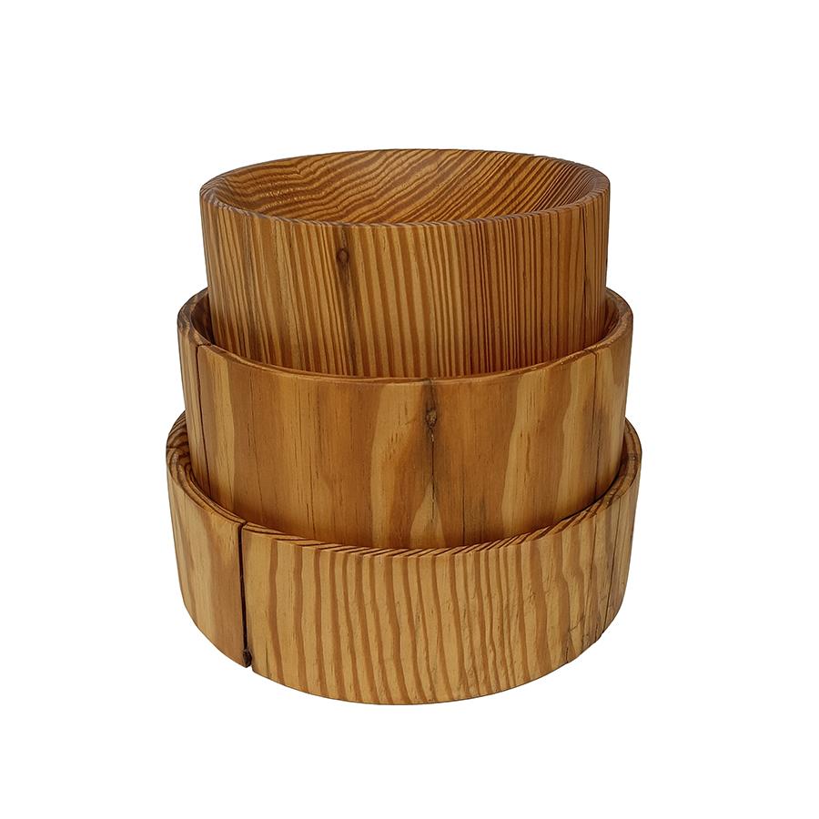 ETHNICRAFT set of 3 bowls NATURAL PINE