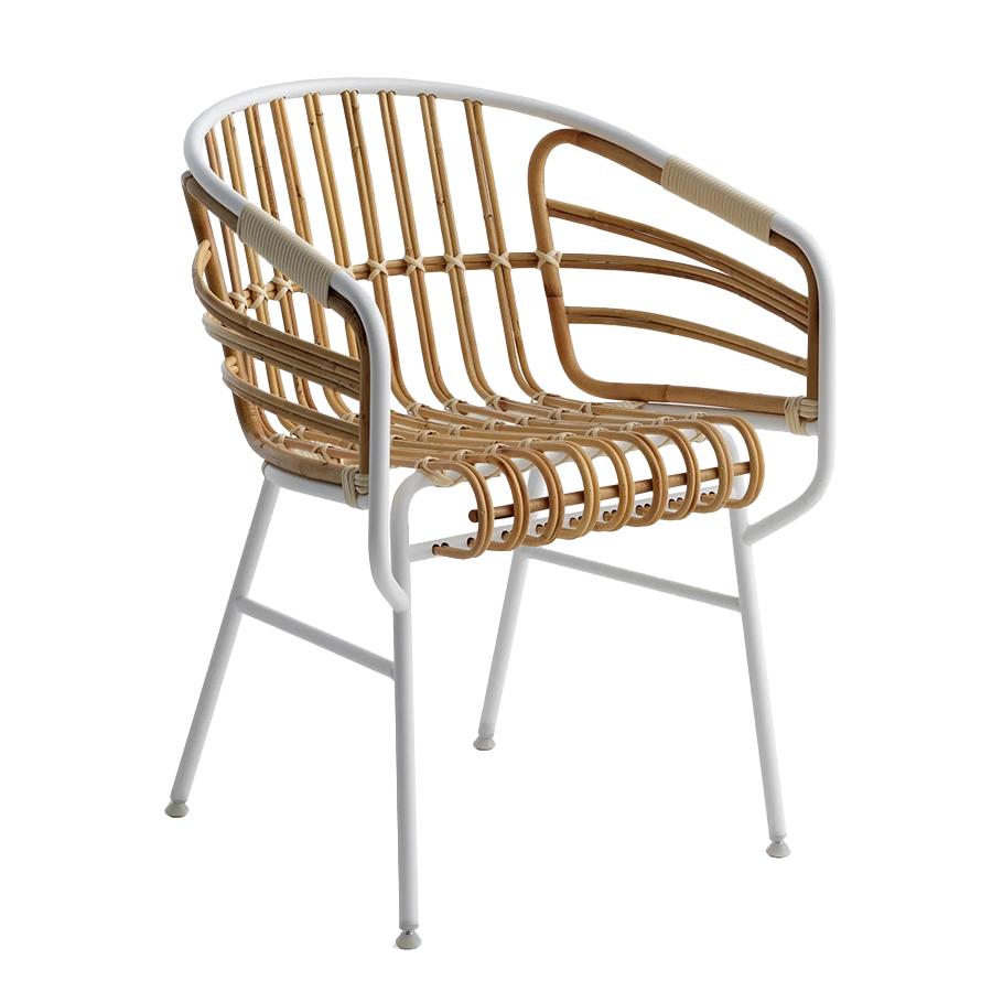 CASAMANIA chair with arms RAPHIA RATTAN
