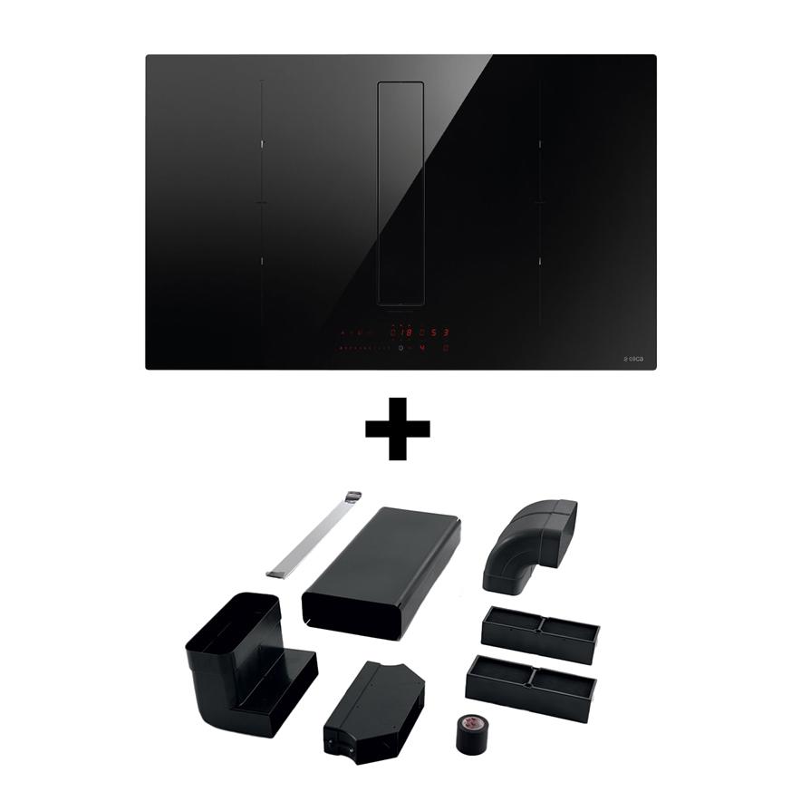 ELICA induction hob with recycling hood NIKOLATESLA FIT XL and KIT0167756 for plinth-in outlet