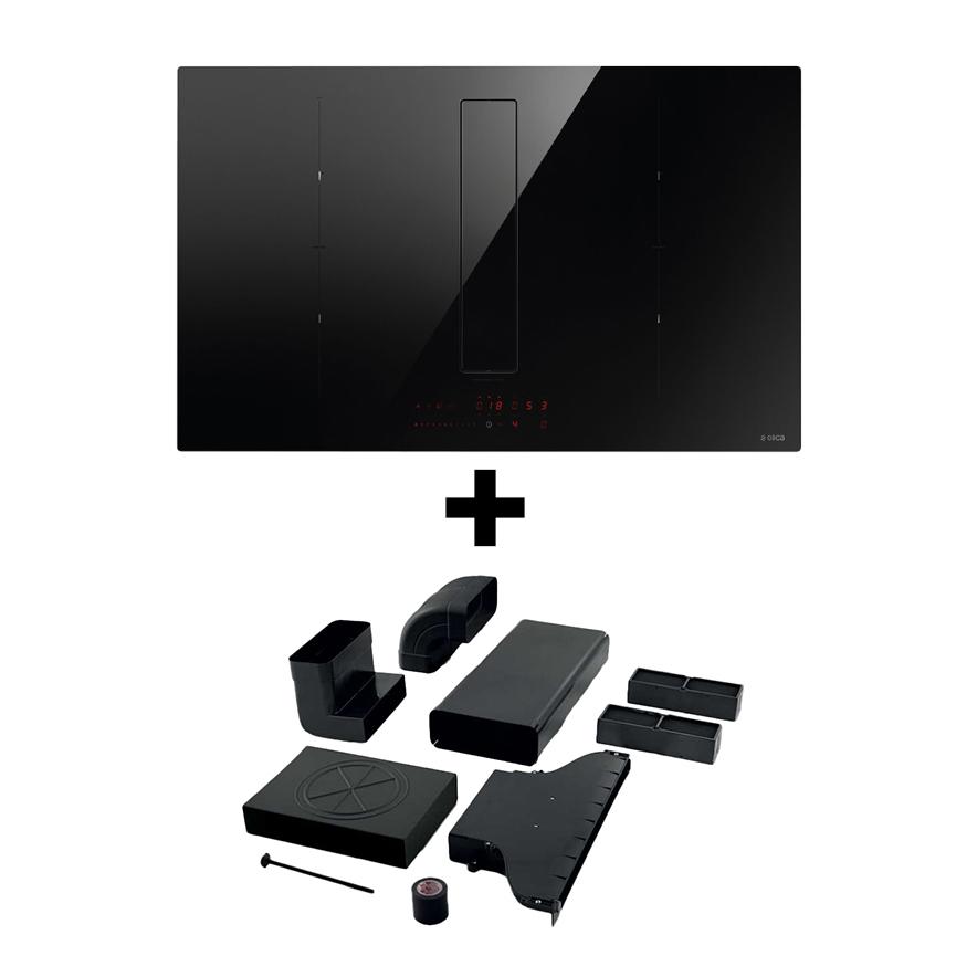 ELICA induction hob with recycling hood NIKOLATESLA FIT XL and KIT0167757 for plinth-out outlet