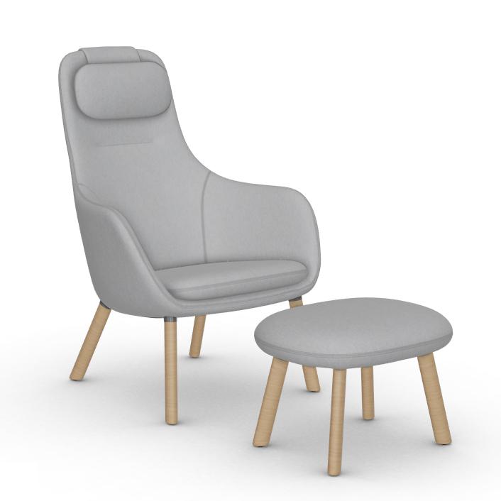 VITRA armchair with loose seat cushion HAL LOUNGE CHAIR & OTTOMAN in Cosy 2 fabric