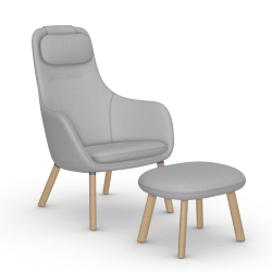 VITRA armchair with loose seat cushion HAL LOUNGE CHAIR & OTTOMAN in Cosy 2 fabric