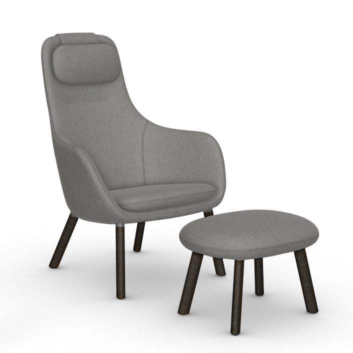 VITRA armchair with loose seat cushion HAL LOUNGE CHAIR & OTTOMAN in Cosy 2 fabric