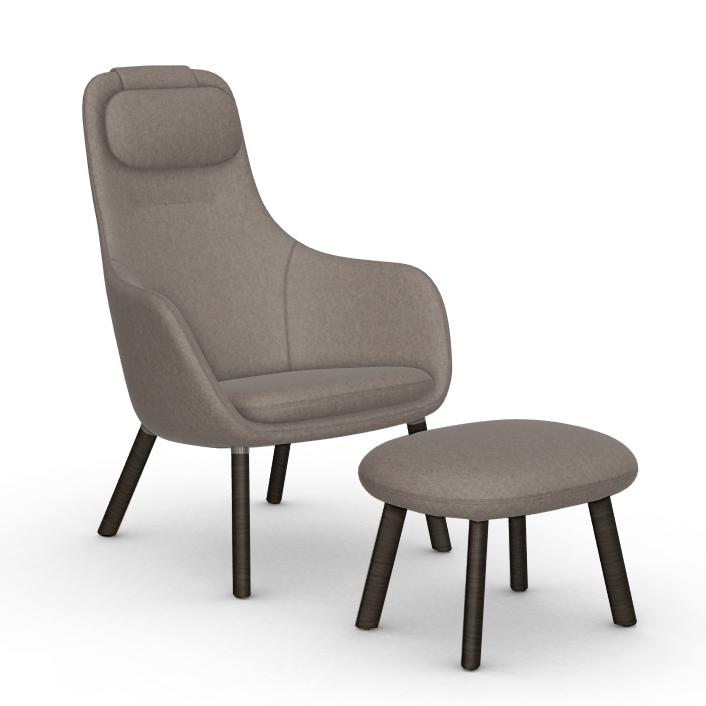 VITRA armchair with loose seat cushion HAL LOUNGE CHAIR & OTTOMAN in Cosy 2 fabric