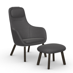 VITRA armchair with loose seat cushion HAL LOUNGE CHAIR & OTTOMAN in Cosy 2 fabric