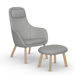 VITRA armchair with loose seat cushion HAL LOUNGE CHAIR & OTTOMAN in Credo fabric