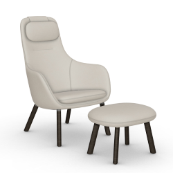 VITRA armchair with loose seat cushion HAL LOUNGE CHAIR & OTTOMAN in Credo fabric