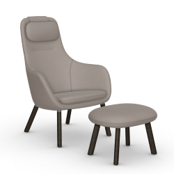 VITRA armchair with loose seat cushion HAL LOUNGE CHAIR & OTTOMAN in Credo fabric