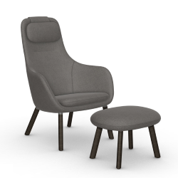 VITRA armchair with loose seat cushion HAL LOUNGE CHAIR & OTTOMAN in Credo fabric