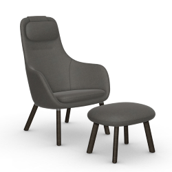 VITRA armchair with loose seat cushion HAL LOUNGE CHAIR & OTTOMAN in Credo fabric