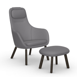 VITRA armchair with loose seat cushion HAL LOUNGE CHAIR & OTTOMAN in Volo fabric
