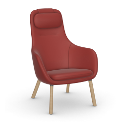 VITRA armchair with loose seat cushion HAL LOUNGE CHAIR in Premium Leather