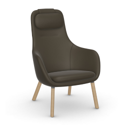 VITRA armchair with loose seat cushion HAL LOUNGE CHAIR in Premium Leather