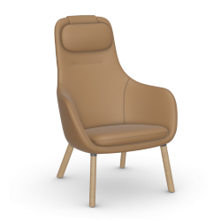 VITRA armchair with loose seat cushion HAL LOUNGE CHAIR in Premium Leather