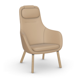 VITRA armchair with loose seat cushion HAL LOUNGE CHAIR in Premium Leather