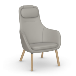 VITRA armchair with loose seat cushion HAL LOUNGE CHAIR in Premium Leather