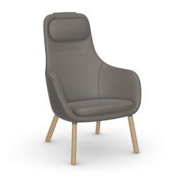 VITRA armchair with loose seat cushion HAL LOUNGE CHAIR in Premium Leather