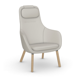VITRA armchair with loose seat cushion HAL LOUNGE CHAIR in Premium Leather
