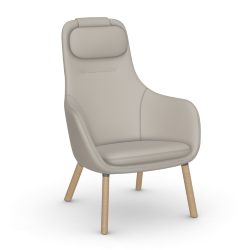 VITRA armchair with loose seat cushion HAL LOUNGE CHAIR in Premium Leather