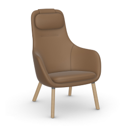 VITRA armchair with loose seat cushion HAL LOUNGE CHAIR in Premium Leather