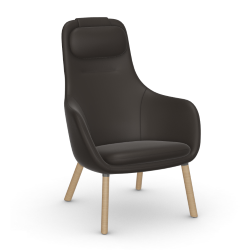 VITRA armchair with loose seat cushion HAL LOUNGE CHAIR in Premium Leather