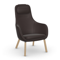 VITRA armchair with loose seat cushion HAL LOUNGE CHAIR in Premium Leather