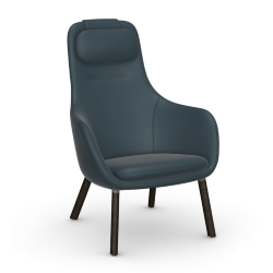 VITRA armchair with loose seat cushion HAL LOUNGE CHAIR in Premium Leather