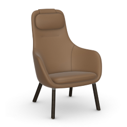 VITRA armchair with loose seat cushion HAL LOUNGE CHAIR in Premium Leather