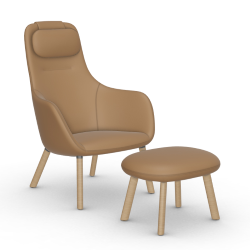 VITRA armchair HAL LOUNGE CHAIR & OTTOMAN in Premium Leather