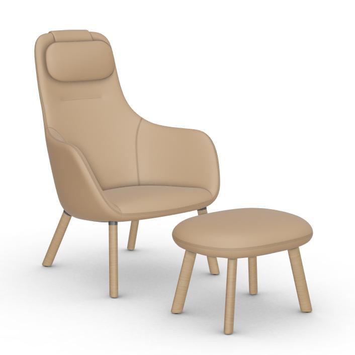 VITRA armchair HAL LOUNGE CHAIR & OTTOMAN in Premium Leather