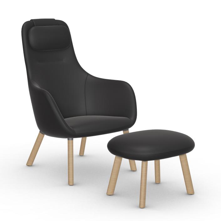 VITRA armchair HAL LOUNGE CHAIR & OTTOMAN in Premium Leather