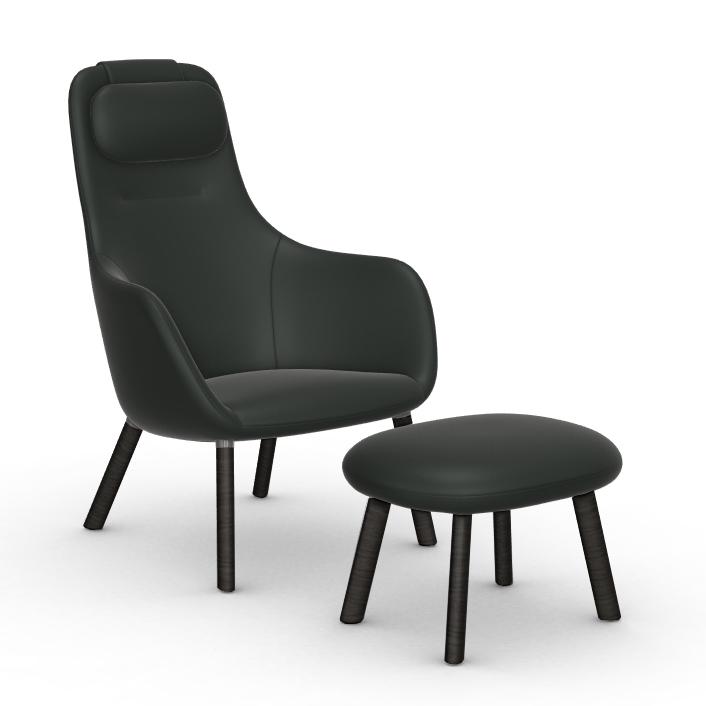 VITRA armchair HAL LOUNGE CHAIR & OTTOMAN in Premium Leather