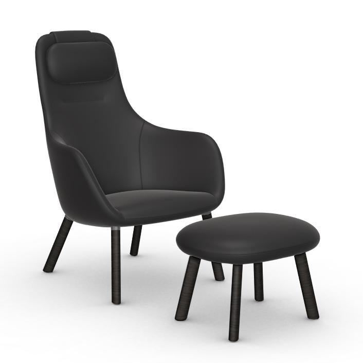 VITRA armchair HAL LOUNGE CHAIR & OTTOMAN in Premium Leather