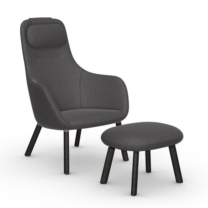 VITRA armchair HAL LOUNGE CHAIR & OTTOMAN in Cosy 2 fabric