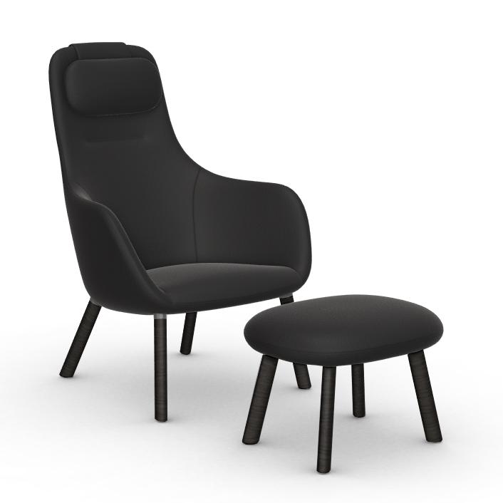 VITRA armchair HAL LOUNGE CHAIR & OTTOMAN in Credo fabric