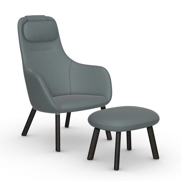VITRA armchair HAL LOUNGE CHAIR & OTTOMAN in Credo fabric