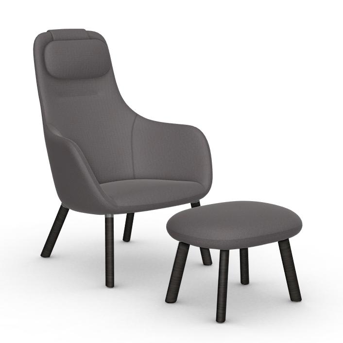 VITRA armchair HAL LOUNGE CHAIR & OTTOMAN in Credo fabric