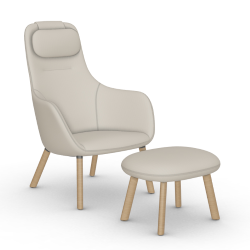 VITRA armchair HAL LOUNGE CHAIR & OTTOMAN in Dumet fabric