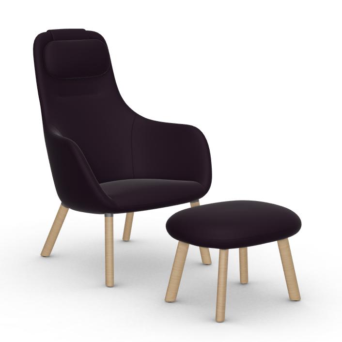 VITRA armchair HAL LOUNGE CHAIR & OTTOMAN in Dumet fabric