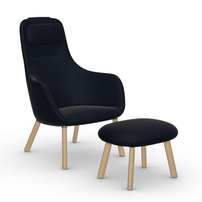 VITRA armchair HAL LOUNGE CHAIR & OTTOMAN in Dumet fabric