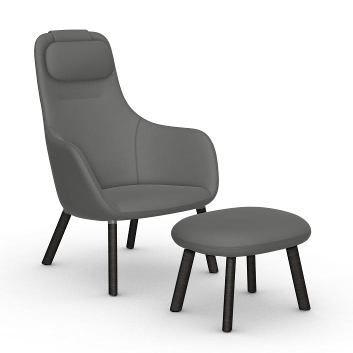 VITRA armchair HAL LOUNGE CHAIR & OTTOMAN in Dumet fabric