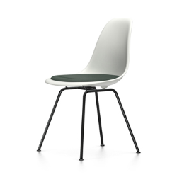VITRA chaise avec coussin et base noire Eames Plastic Side Chair DSX NOUVELLES DIMENSIONS