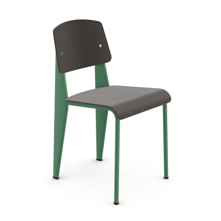 VITRA chair STANDARD (Dark oak, Prouvé Blé Vert base Veneered wood
