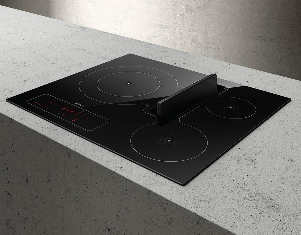 ELICA induction hob with recycling hood NIKOLATESLA FIT 3Z 72 cm and KIT0167756 for plinth-in outlet