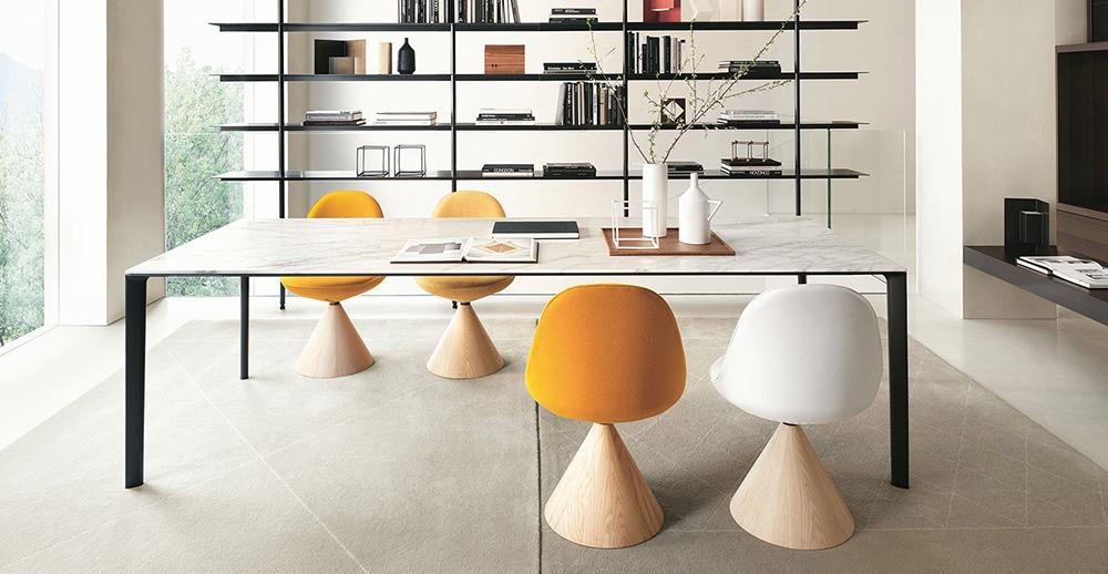 PORRO chair with swivel conical base ROMBY