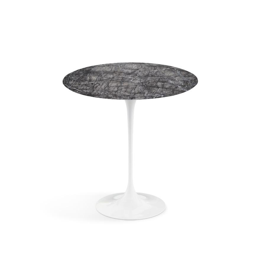 KNOLL round table TULIP Ø 51 cm Eero Saarinen's collection (White base / satin Carnico gray top