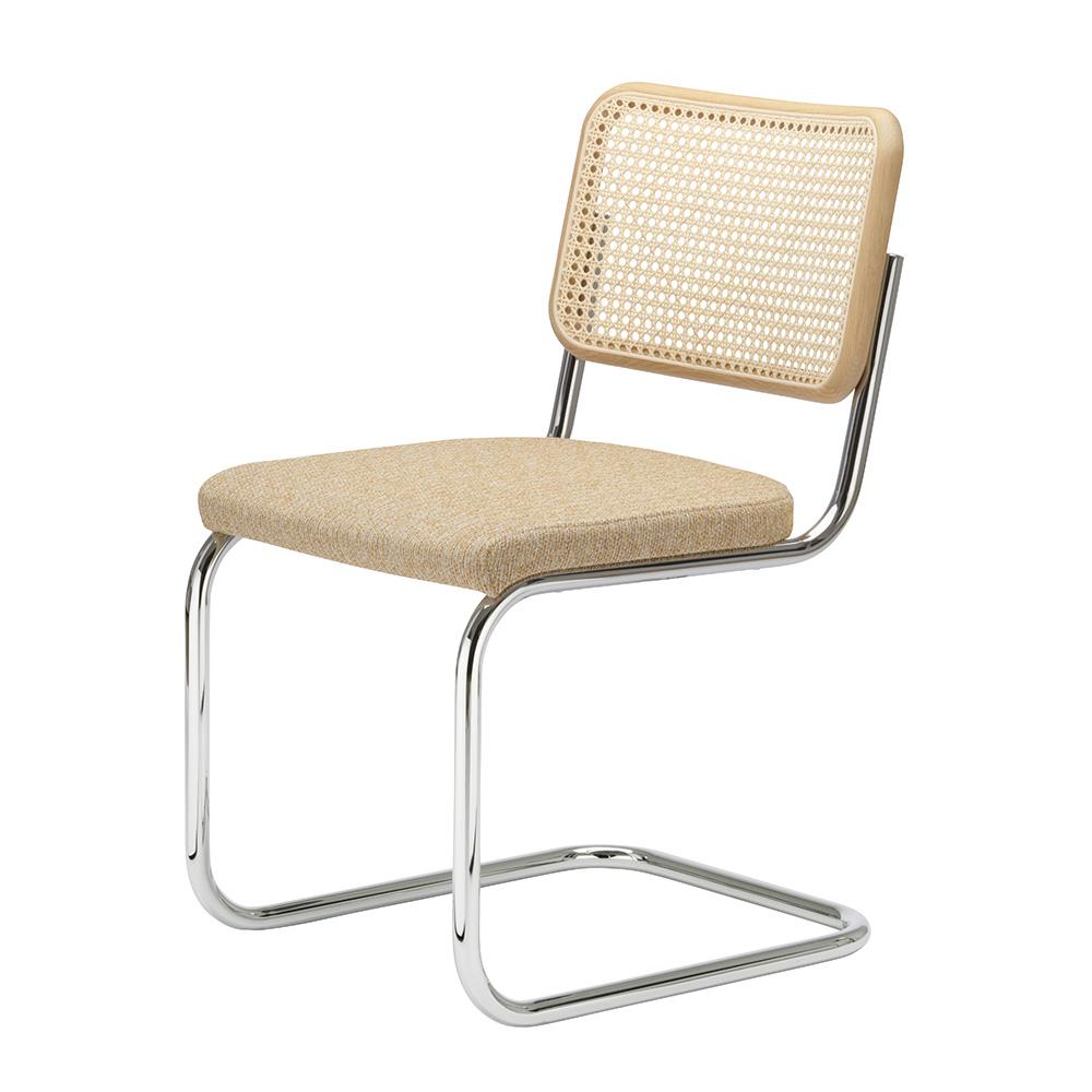 THONET cantilever chair S 32 SPV with padded seat and backrest in woven Indian cane