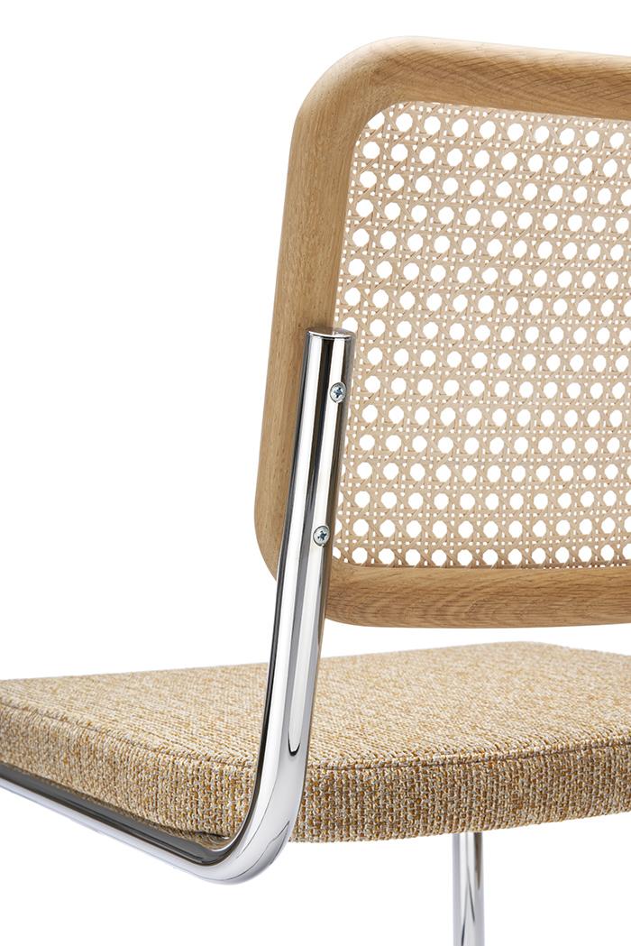 THONET cantilever chair S 32 SPV with padded seat and backrest in woven Indian cane